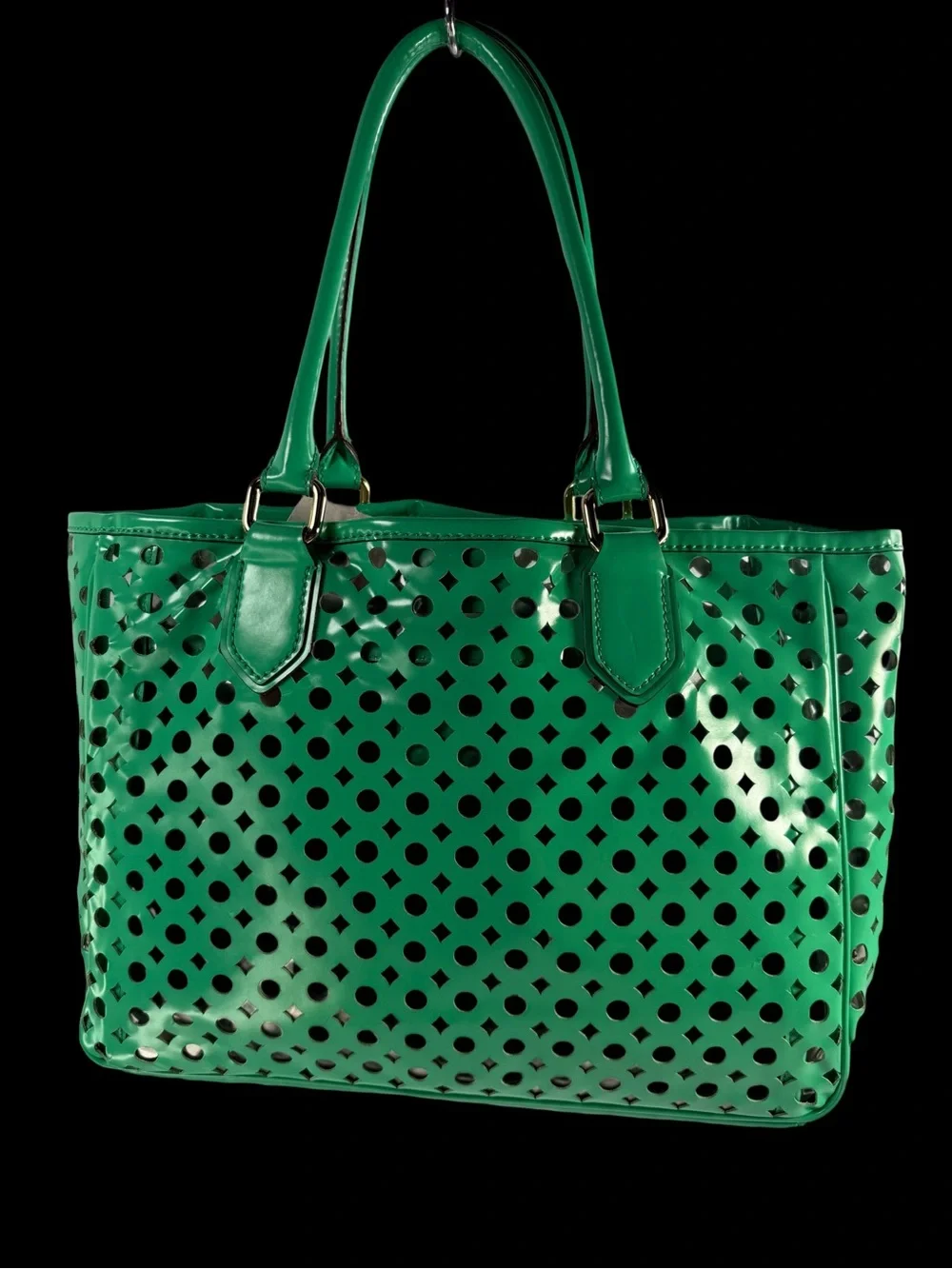 Milly Emerald Perforated Tote - Green